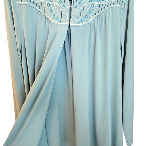 Women's Bob Mackie Wearable Art Green Tunic Robe with Embroidery - Picture 4 of 7